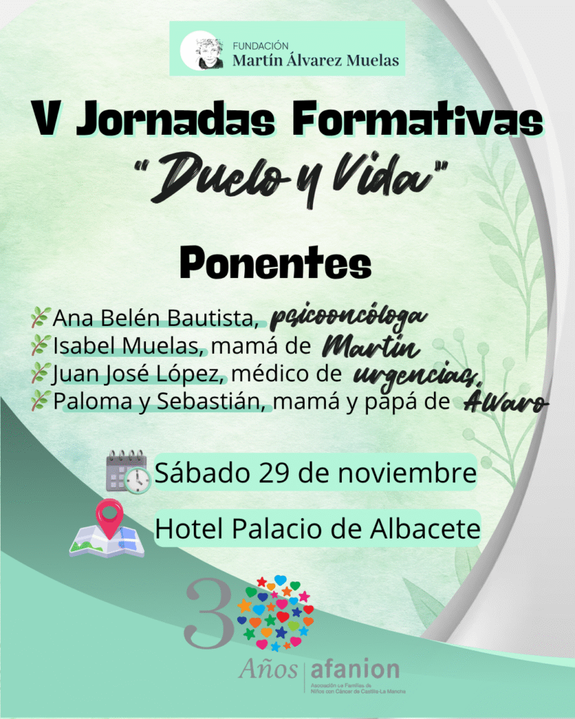 Imagen promocional de las V Jornadas Formativas Duelo y Vida en el Hotel Palacio de Albacete