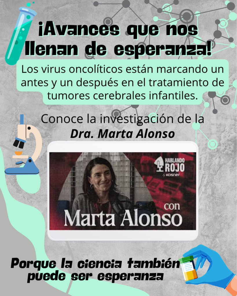 Dra. Marta Alonso explicando virus oncolíticos en tumores cerebrales pediátricos